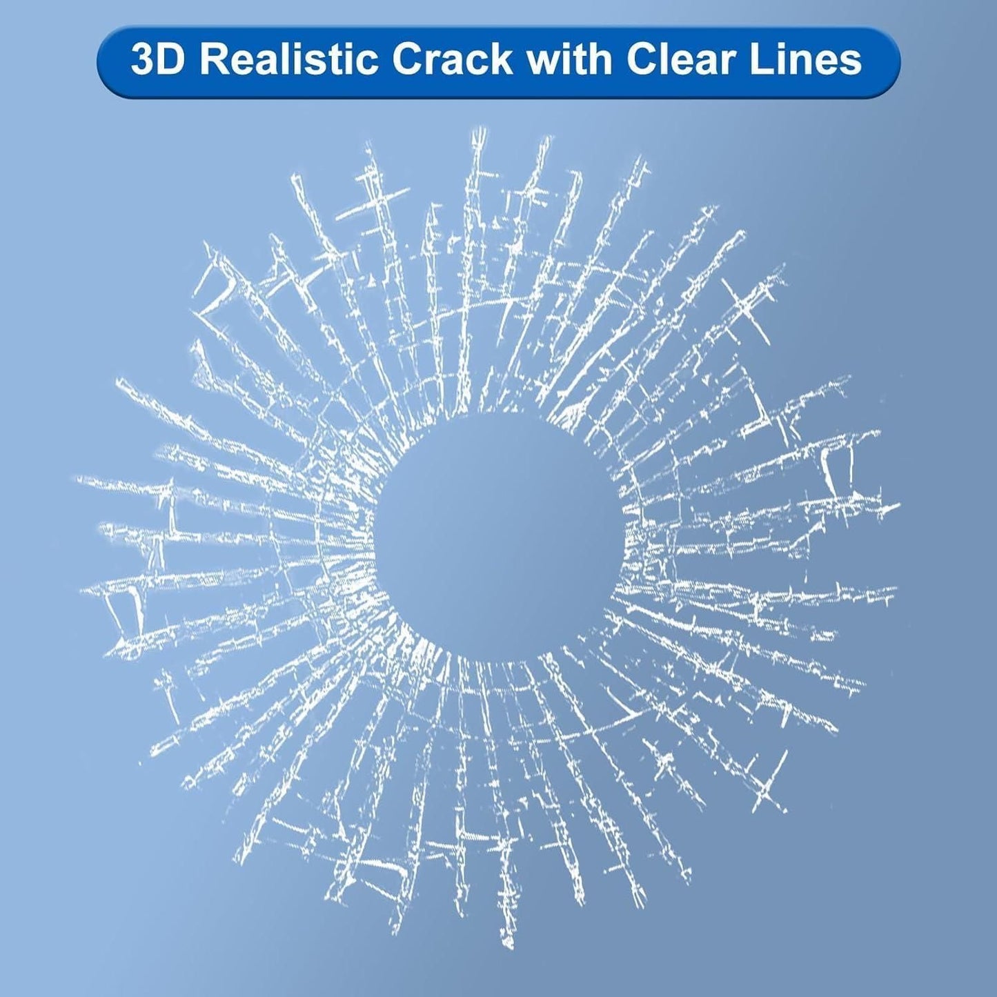 3D Broken Glass Football Car Sticker